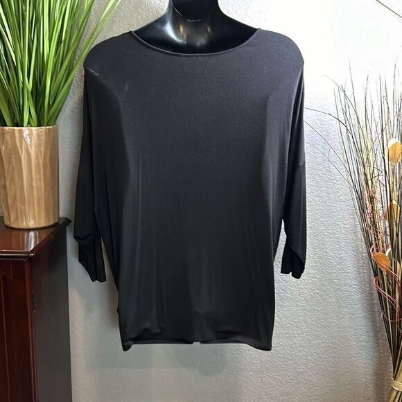 #287 Jacqueline Smith, black/gold and silver embellished tunic top size 2X - Picture 9 of 12